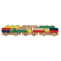 Blocs de construction assemblant des jouets en train en bois